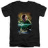 JLA(GL)/ABIN SUR - S/S ADULT V-NECK 30/1 - BLACK