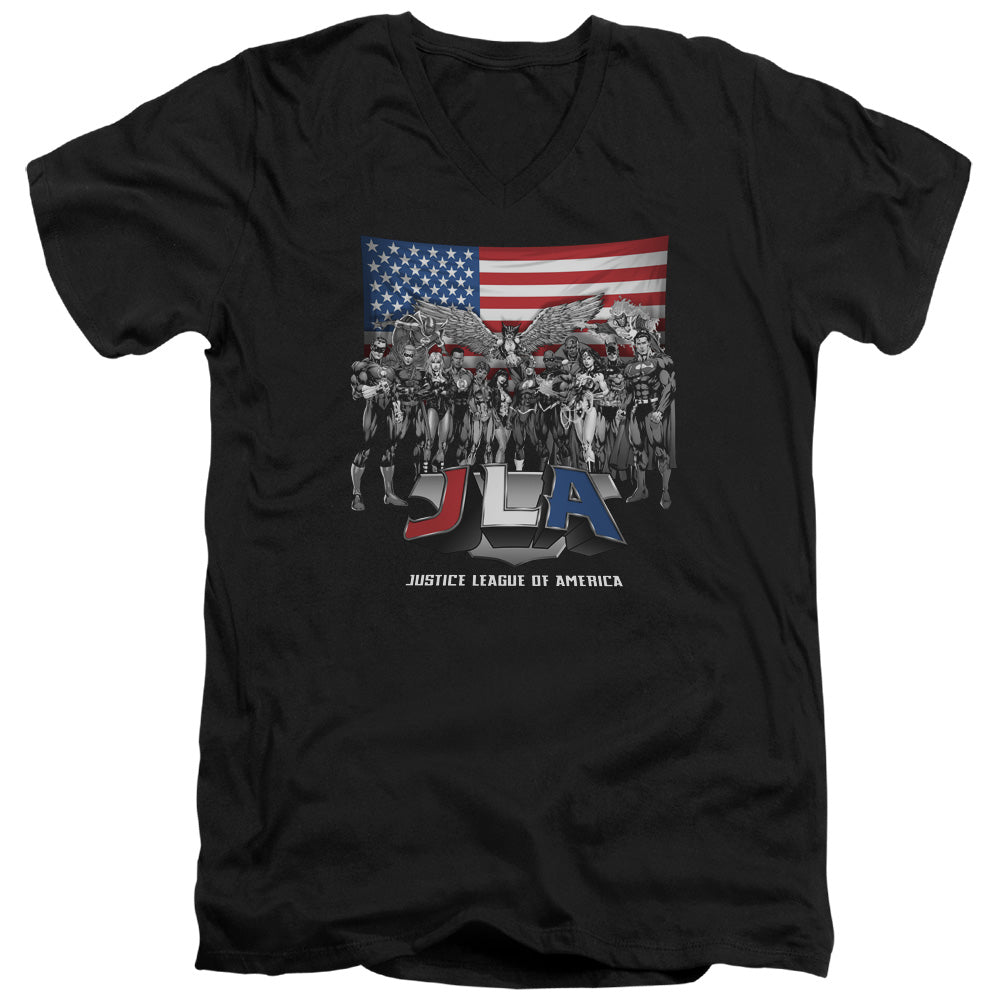 JLA/ALL AMERICAN LEAGUE - S/S ADULT V-NECK 30/1 - BLACK