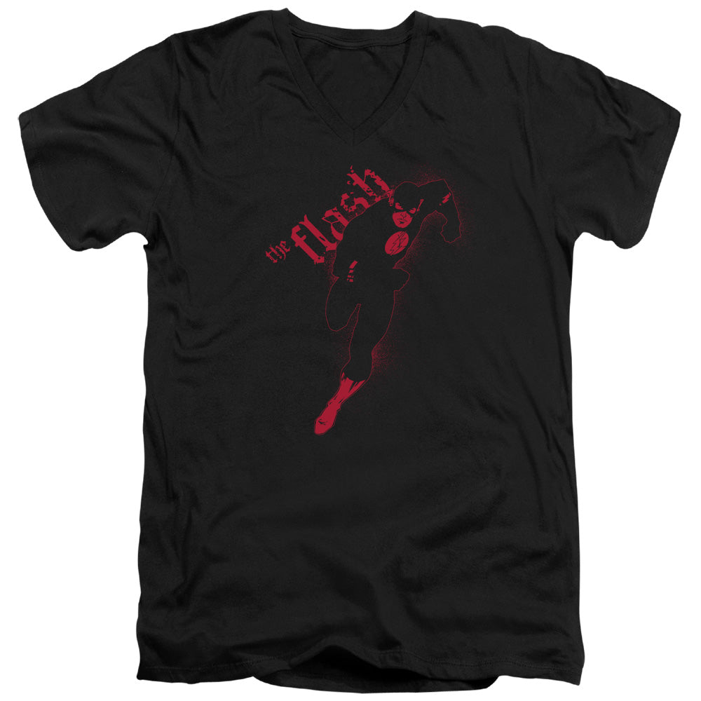 JLA/FLASH DARKNESS - S/S ADULT V-NECK 30/1 - BLACK