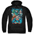 JLA/JUSTICE IS SERVED - ADULT PULLOVER HOODIE - BLACK