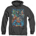 JLA/JUSTICE IS SERVED - ADULT HEATHER HOODIE - BLACK