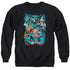 JLA/JUSTICE IS SERVED - ADULT CREWNECK SWEATSHIRT - BLACK