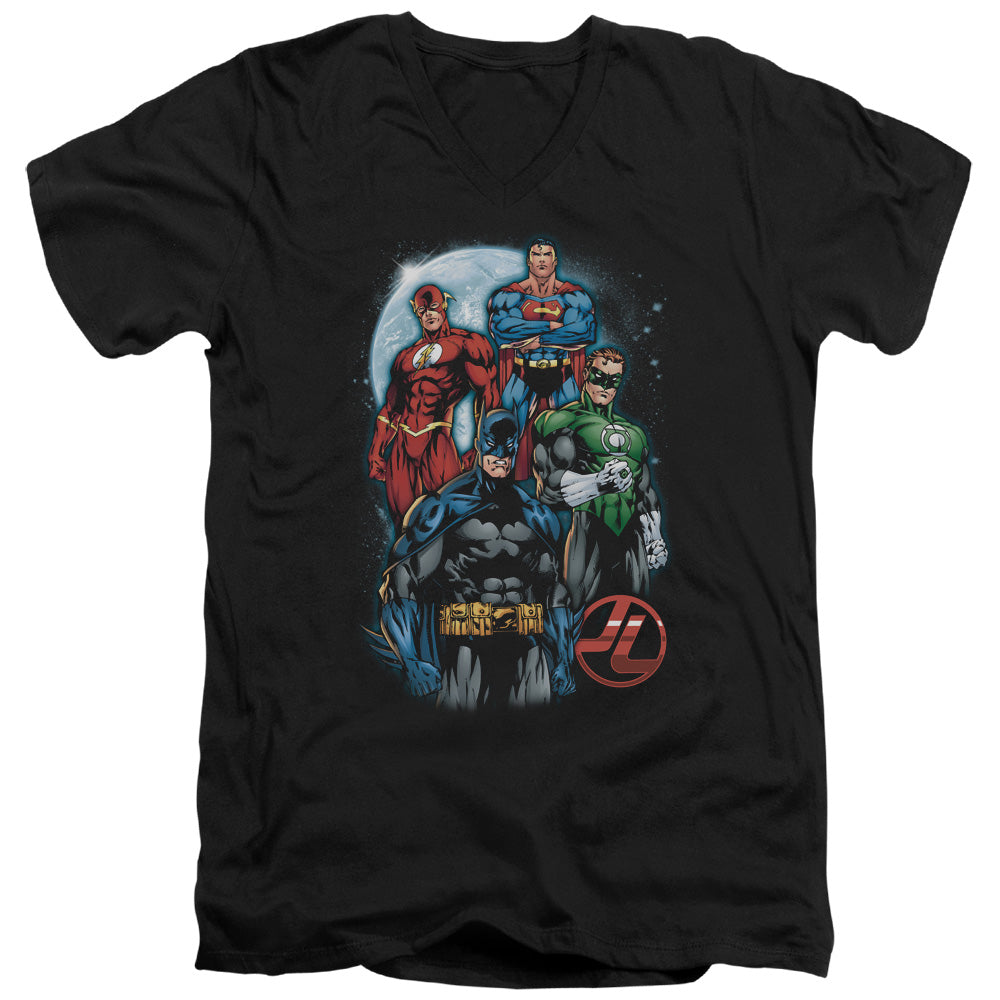 JLA/THE FOUR - S/S ADULT V-NECK 30/1 - BLACK