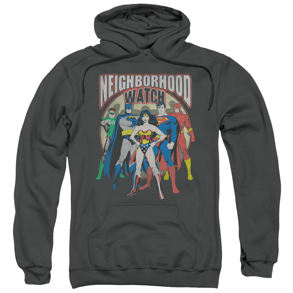 JLA/NEIGHBORHOOD WATCH - ADULT PULLOVER HOODIE - CHARCOAL