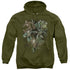 JLA/SPACING OUT - ADULT PULLOVER HOODIE - MILITARY GREEN