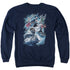 JLA/RIDE THE LIGHTENING - ADULT CREWNECK SWEATSHIRT - NAVY