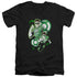 JLA/GL IN ACTION - S/S ADULT V-NECK 30/1 - BLACK