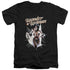 JLA/WW BREAK OUT - S/S ADULT V-NECK 30/1 - BLACK