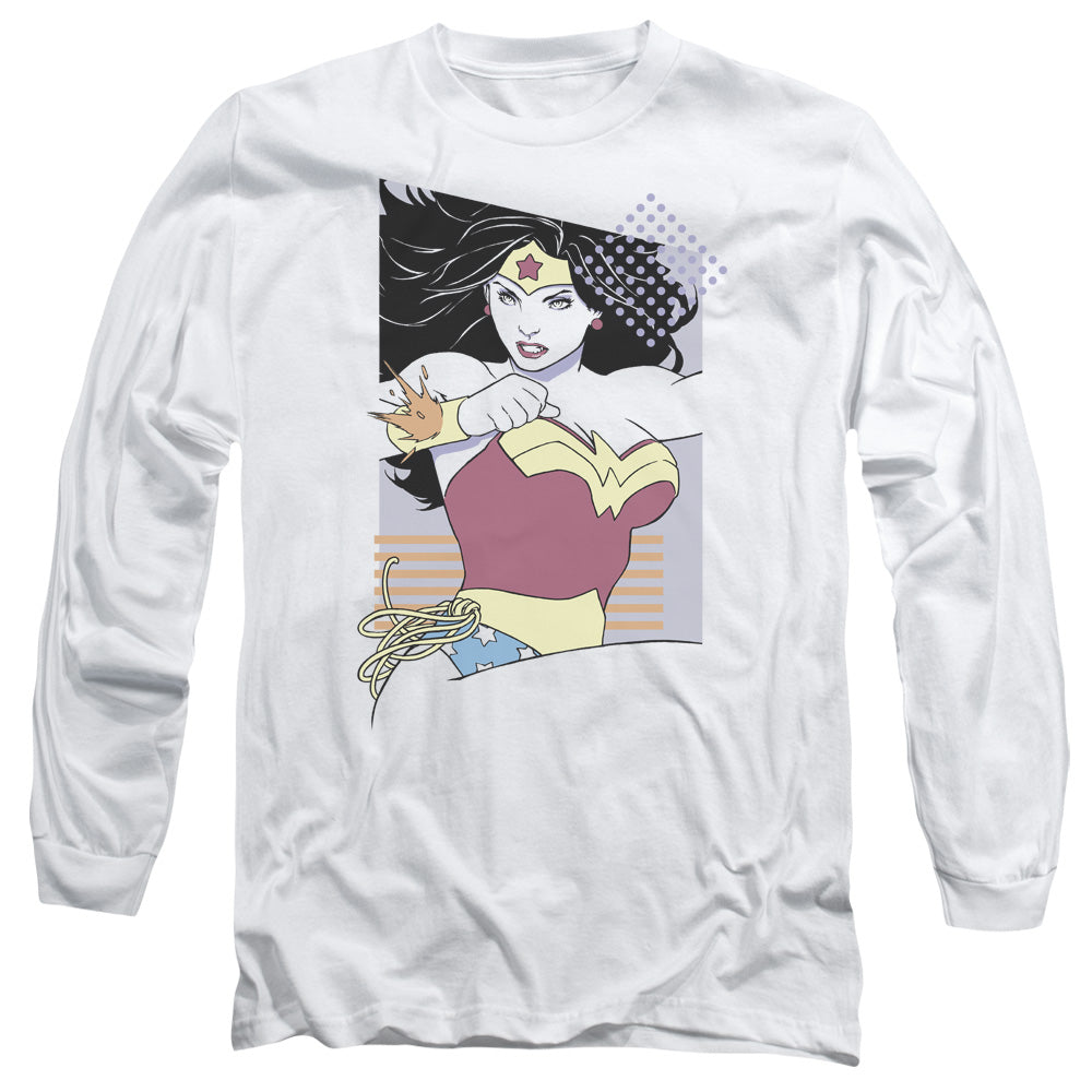 JLA/WW 80S MINIMAL - L/S ADULT 18/1 - WHITE