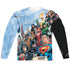 JLA/JUSTICE LEAGUE OF AMERICA (FRONT/BACK PRINT) - L/S ADULT POLY CREW  - MULTI