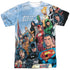 JLA/JUSTICE LEAGUE OF AMERICA (FRONT/BACK PRINT) -  S/S ADULT POLY CREW - MULTI