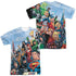 JLA/JUSTICE LEAGUE OF AMERICA (FRONT/BACK PRINT) -  S/S ADULT POLY CREW - MULTI