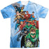 JLA/HEROES UNITE (FRONT/BACK PRINT) -  S/S ADULT POLY CREW - MULTI