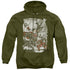 JLA/GREEN AND RED - ADULT PULLOVER HOODIE - MILITARY GREEN