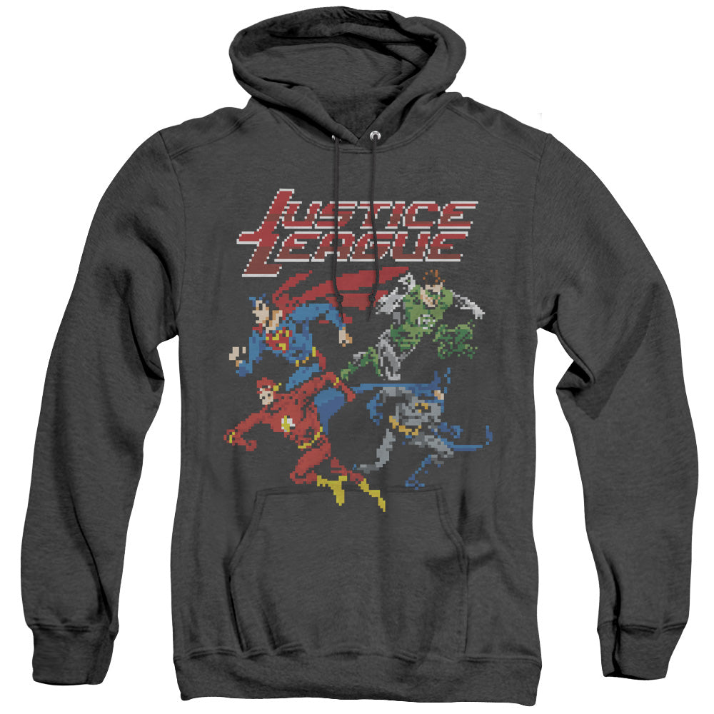 JLA/PIXEL LEAGUE - ADULT HEATHER HOODIE - BLACK