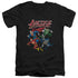 JLA/PIXEL LEAGUE - S/S ADULT V-NECK 30/1 - BLACK