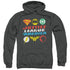 JLA/PIXEL LOGOS - ADULT PULLOVER HOODIE - CHARCOAL