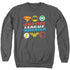 JLA/PIXEL LOGOS - ADULT CREWNECK SWEATSHIRT - CHARCOAL
