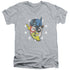 JLA/FACE OFF - S/S ADULT V-NECK 30/1 - ATHLETIC HEATHER