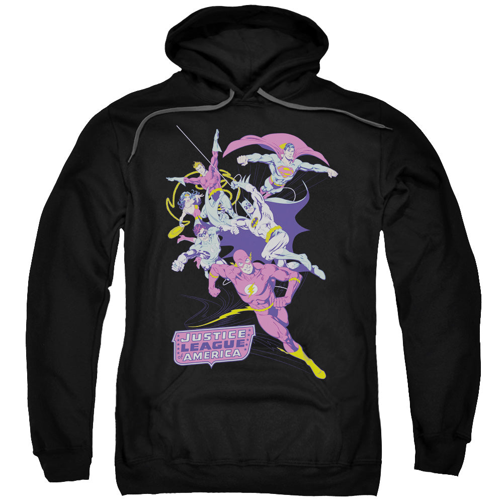 JLA/COLORFUL LEAGUE - ADULT PULLOVER HOODIE - BLACK