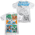 JLA/JUSTICE PANELS (FRONT/BACK PRINT) - S/S ADULT POLY CREW - MULTI