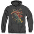 JLA/ELECTRIC DEATH - ADULT HEATHER HOODIE - BLACK