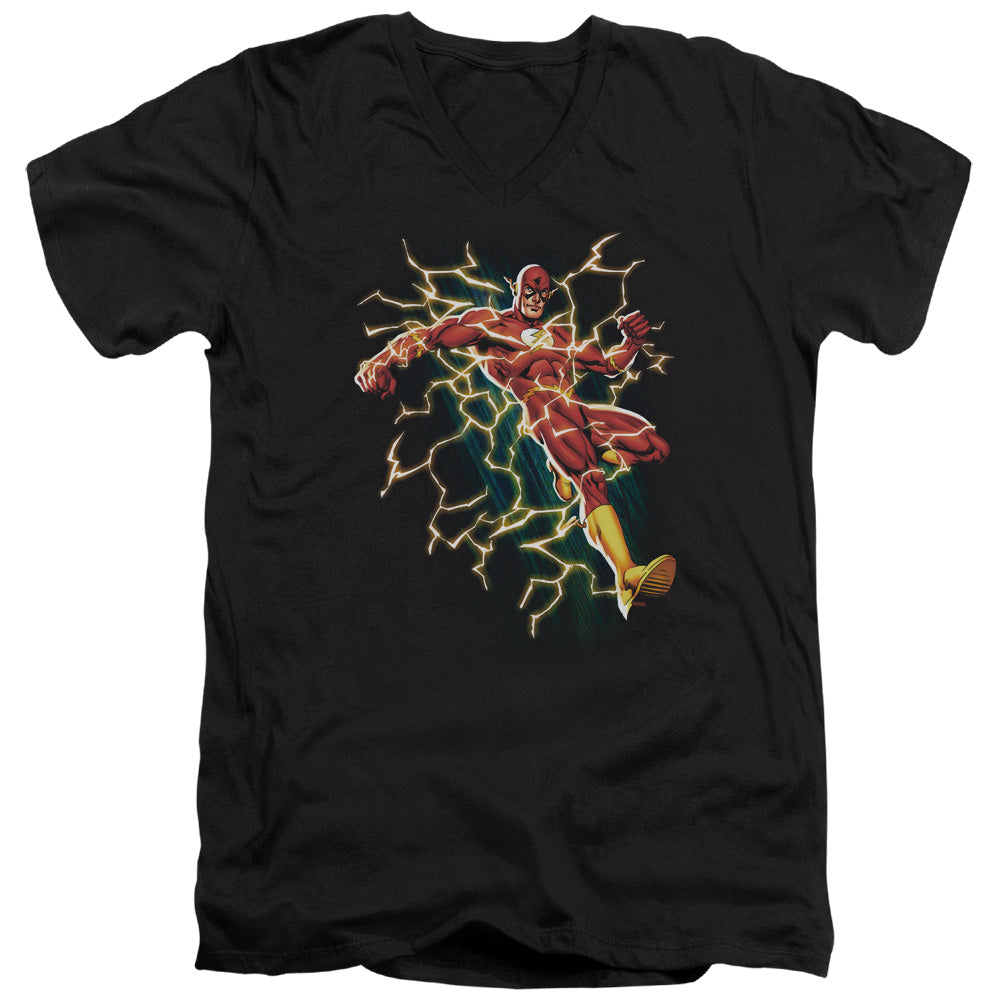 JLA/ELECTRIC DEATH - S/S ADULT V-NECK 30/1 - BLACK