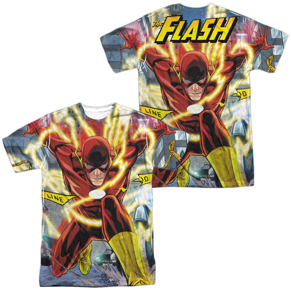 JLA/POLICE LINE (FRONT/BACK PRINT) - S/S ADULT POLY CREW - MULTI