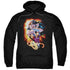 JLA/WONDER RAYS - ADULT PULLOVER HOODIE - BLACK