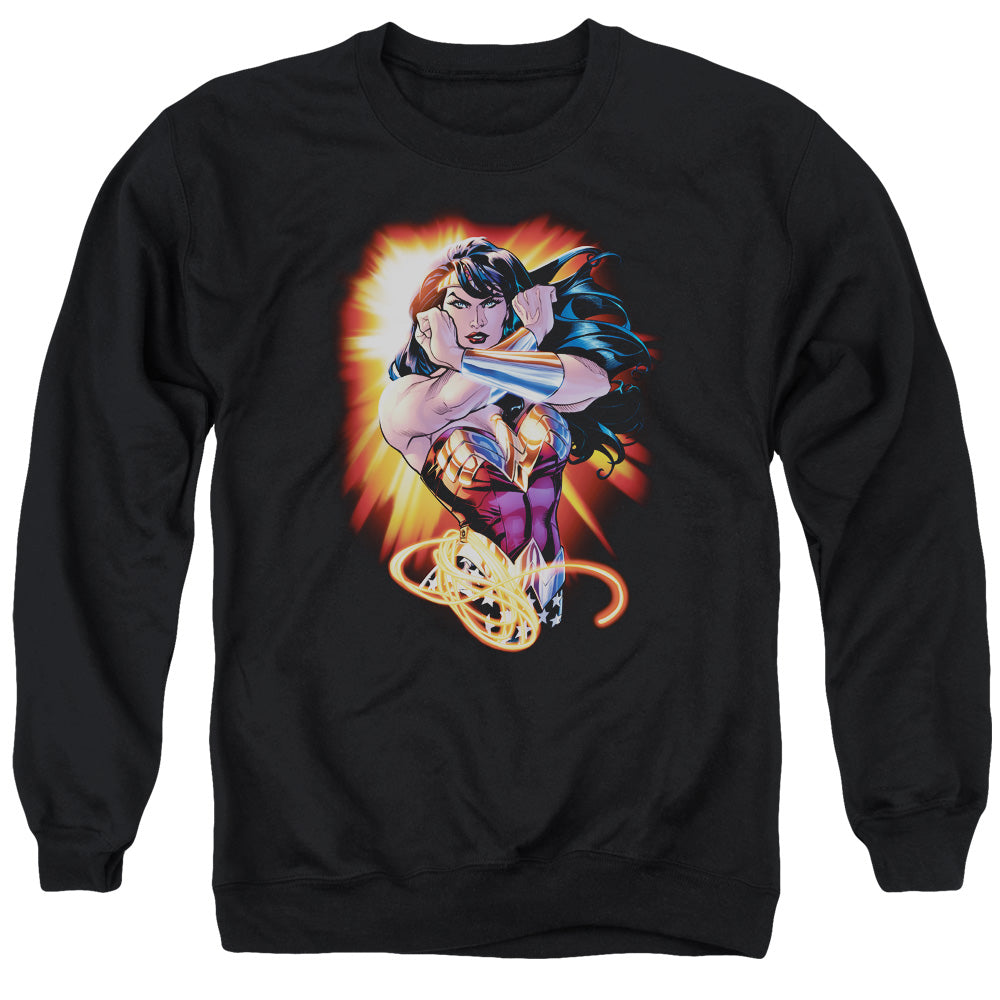 JLA/WONDER RAYS - ADULT CREWNECK SWEATSHIRT - BLACK