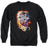 JLA/WONDER RAYS - ADULT CREWNECK SWEATSHIRT - BLACK