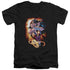 JLA/WONDER RAYS - S/S ADULT V-NECK 30/1 - BLACK