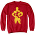 JLA/FLASH KNOCKOUT - ADULT CREWNECK SWEATSHIRT - RED