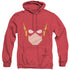 JLA/FLASH HEAD - ADULT HEATHER HOODIE - RED