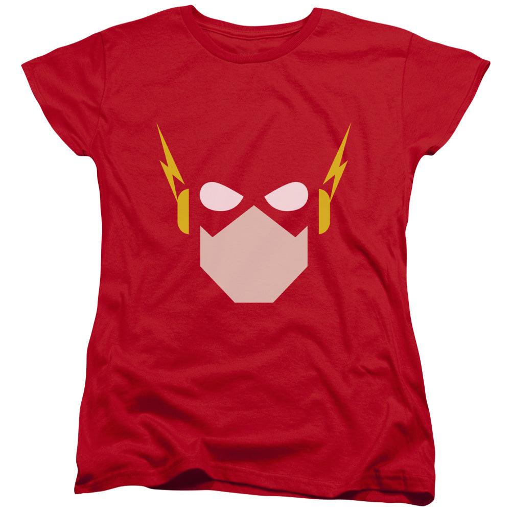 JLA/FLASH HEAD - S/S WOMENS TEE - RED