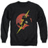 JLA/FLASH SYMBOL KNOCKOUT - ADULT CREWNECK SWEATSHIRT - BLACK