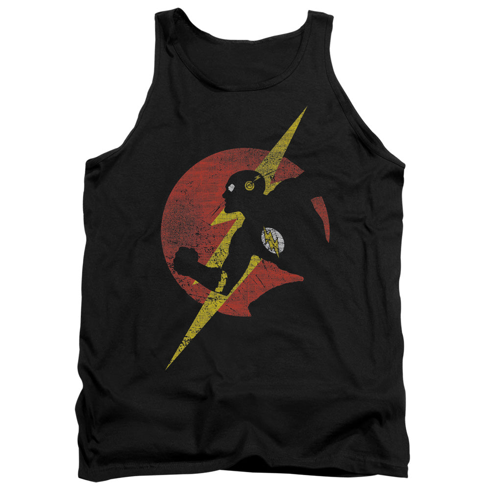 JLA/FLASH SYMBOL KNOCKOUT - ADULT TANK - BLACK