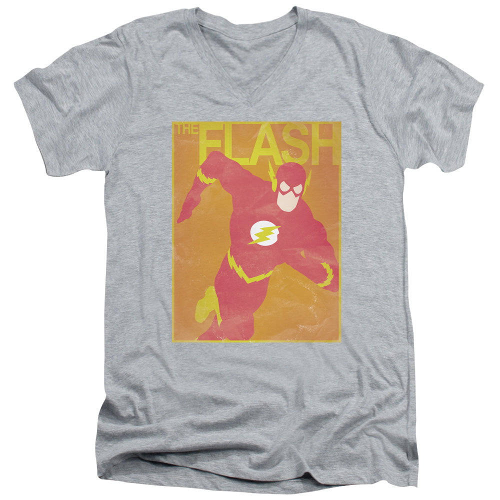 JLA/SIMPLE FLASH POSTER - S/S ADULT V-NECK 30/1 - ATHLETIC HEATHER