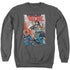 JLA/CRIME SYNDICATE - ADULT CREWNECK SWEATSHIRT - CHARCOAL