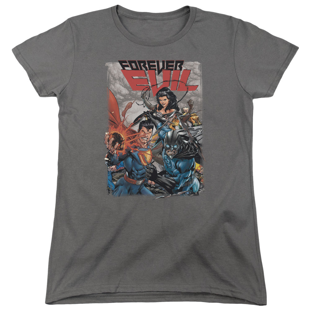 JLA/CRIME SYNDICATE - S/S WOMENS TEE - CHARCOAL