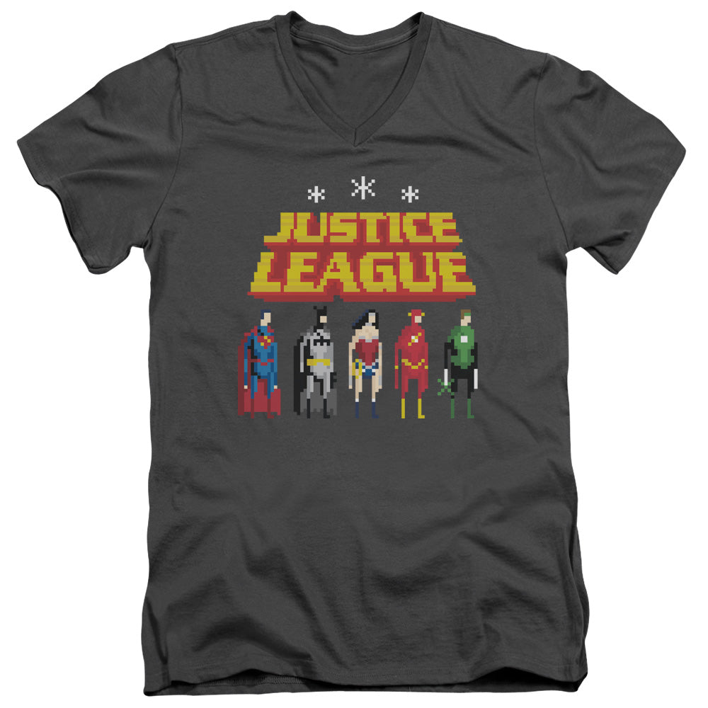 JLA/STANDING BELOW - S/S ADULT V-NECK 30/1 - CHARCOAL
