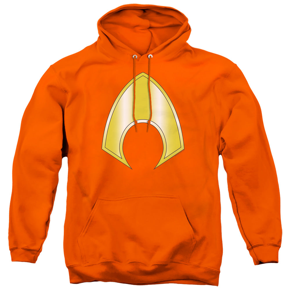 JLA/AQUAMAN LOGO - ADULT PULLOVER HOODIE - ORANGE
