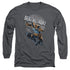 JLA/DEATHSTROKE RETRO -  L/S ADULT 18/1  - CHARCOAL