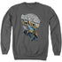 JLA/DEATHSTROKE RETRO - ADULT CREWNECK SWEATSHIRT - CHARCOAL