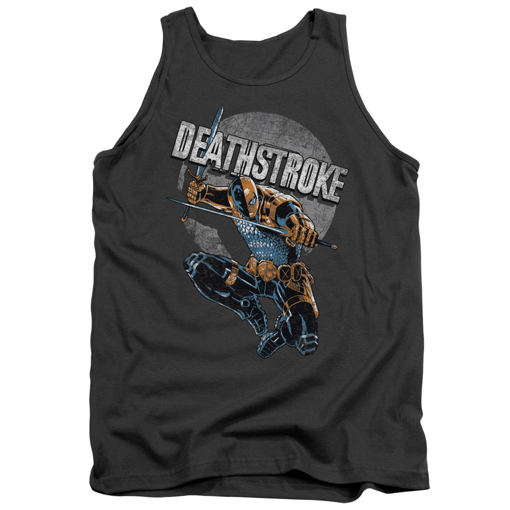 JLA/DEATHSTROKE RETRO - ADULT TANK - CHARCOAL