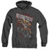 JLA/BLOOD SPLATTERED - ADULT HEATHER HOODIE - BLACK