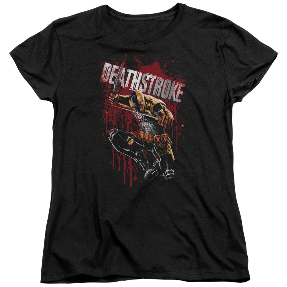 JLA/BLOOD SPLATTERED - S/S WOMENS TEE - BLACK
