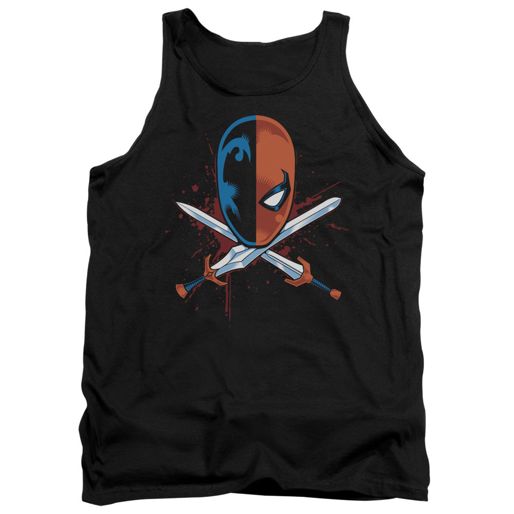 JLA/CROSSED SWORDS - ADULT TANK - BLACK