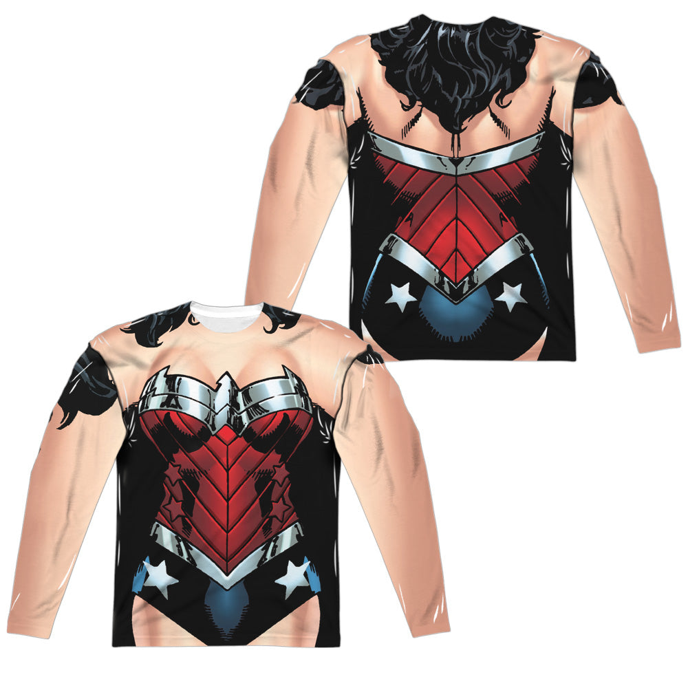 JLA/WONDER 52 (FRONT/BACK PRINT) - L/S ADULT POLY CREW  - MULTI