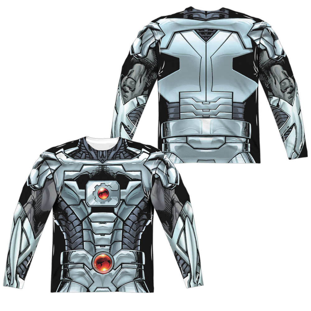 JLA/CYBORG (FRONT/BACK PRINT) - L/S ADULT POLY CREW  - MULTI